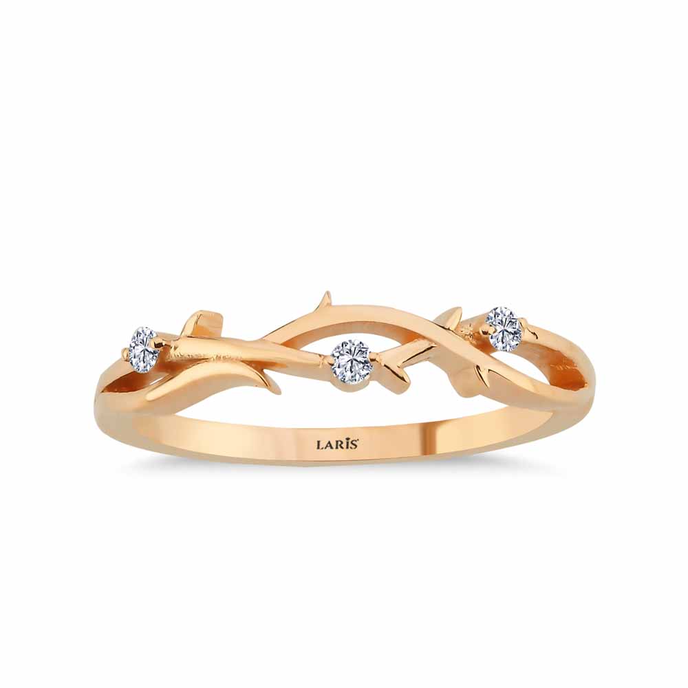 0,04 Karat Pırlantalı Vintage Sarmaşık Tria Yüzük