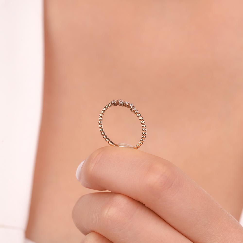 0,07 Karat Pırlanta Özel Tasarım Vintage Yüzük