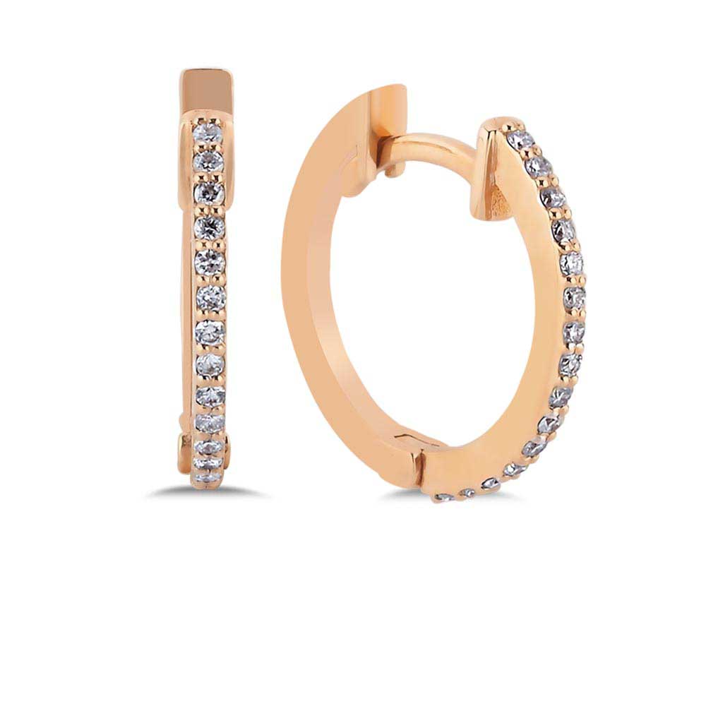 0,15 Karat Pırlanta Halka Rose Küpe