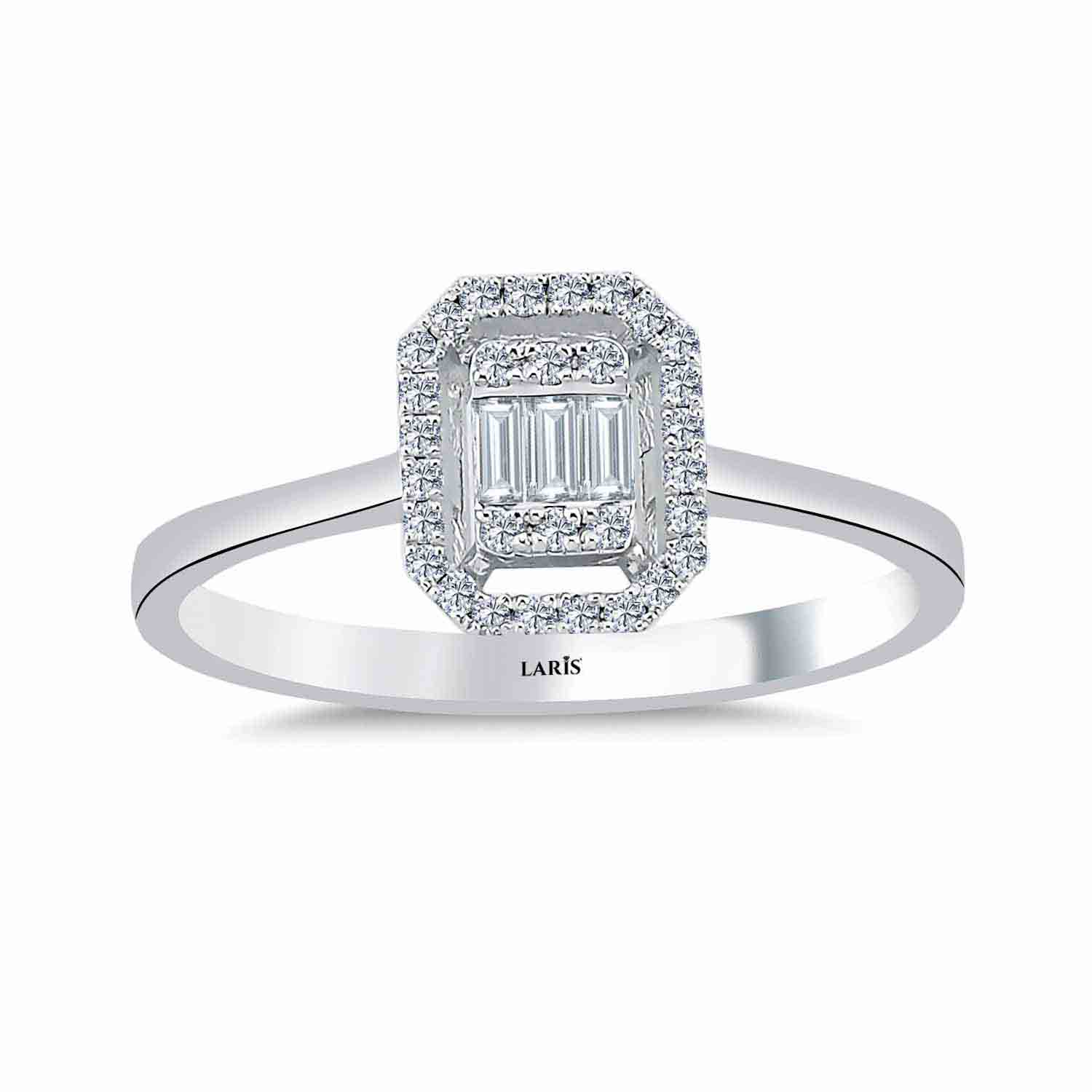 0,16 Karat Pırlanta Baget Yüzük