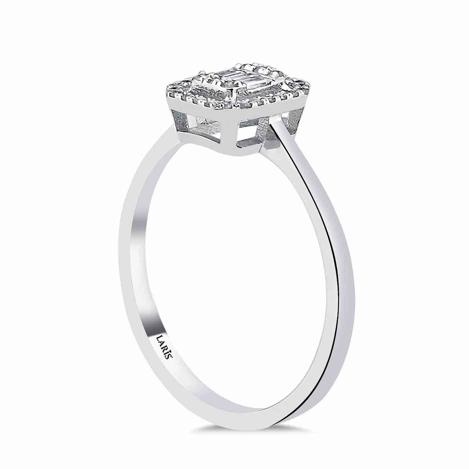 0,16 Karat Pırlanta Baget Yüzük