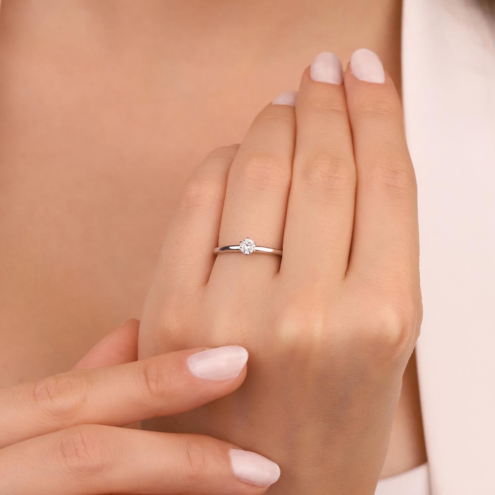 0,25 Karat Pırlanta TiffanyTektaş Yüzük