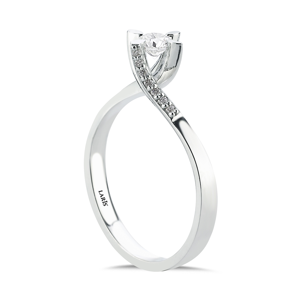 Tektaş Yüzükler 0,26 Karat Pırlanta Burgulu Tektaş Yüzük