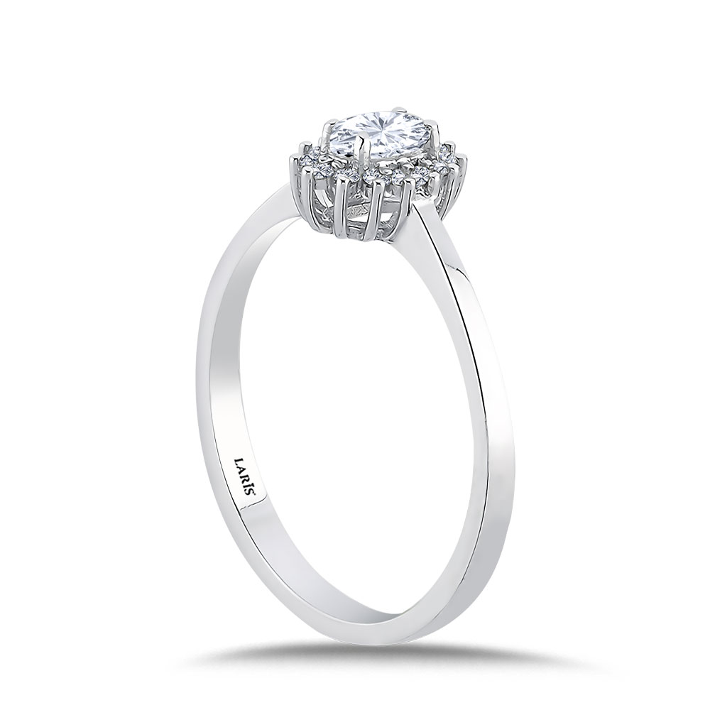 Özel Tasarım Yüzükler 0,28 Karat Pırlanta Oval Kesim Tektas Yüzük