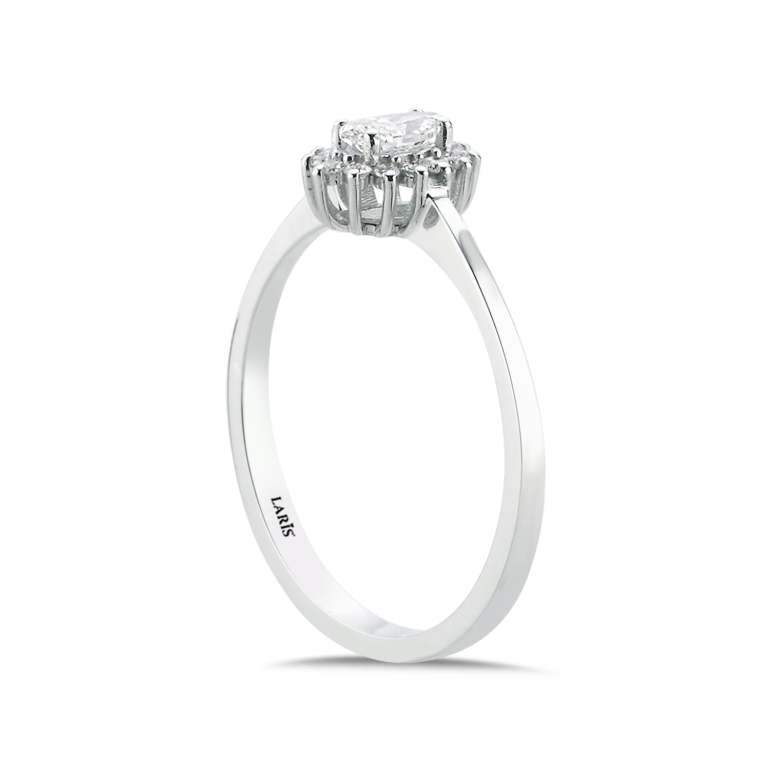 Özel Tasarım Yüzükler 0,28 Karat Pırlanta Oval Kesim Tektas Yüzük