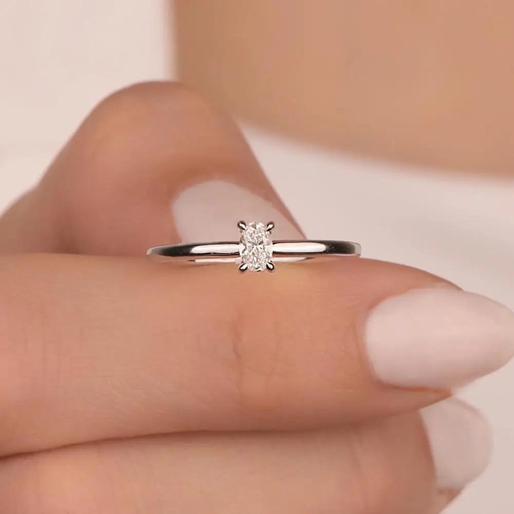 0,30 Karat Oval Kesim Pırlanta Tiffany Forever Tektaş Yüzük