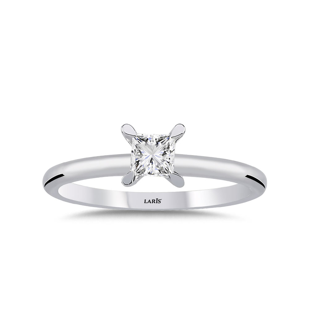 0,30 Karat Pırlanta Prenses Kesim Tektaş