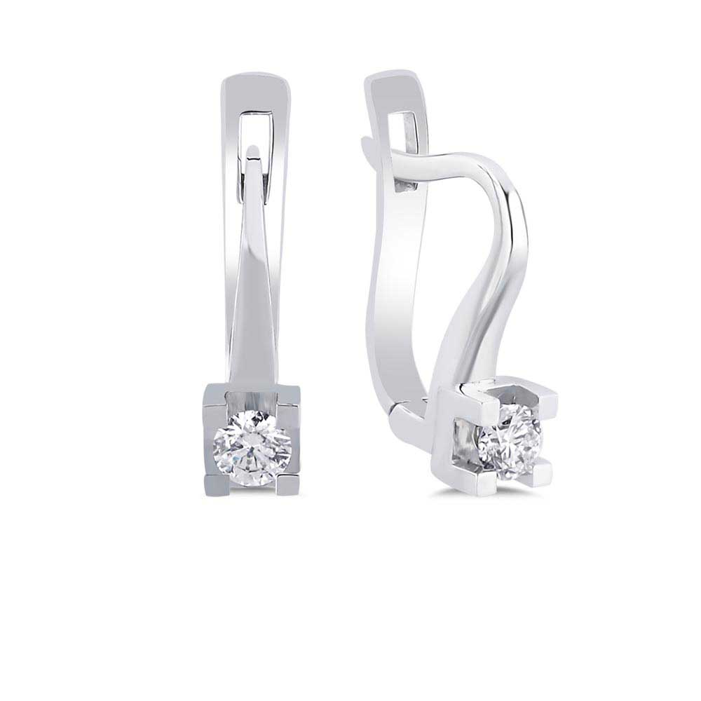 0,33 Karat Pırlanta Tektaş Küpe