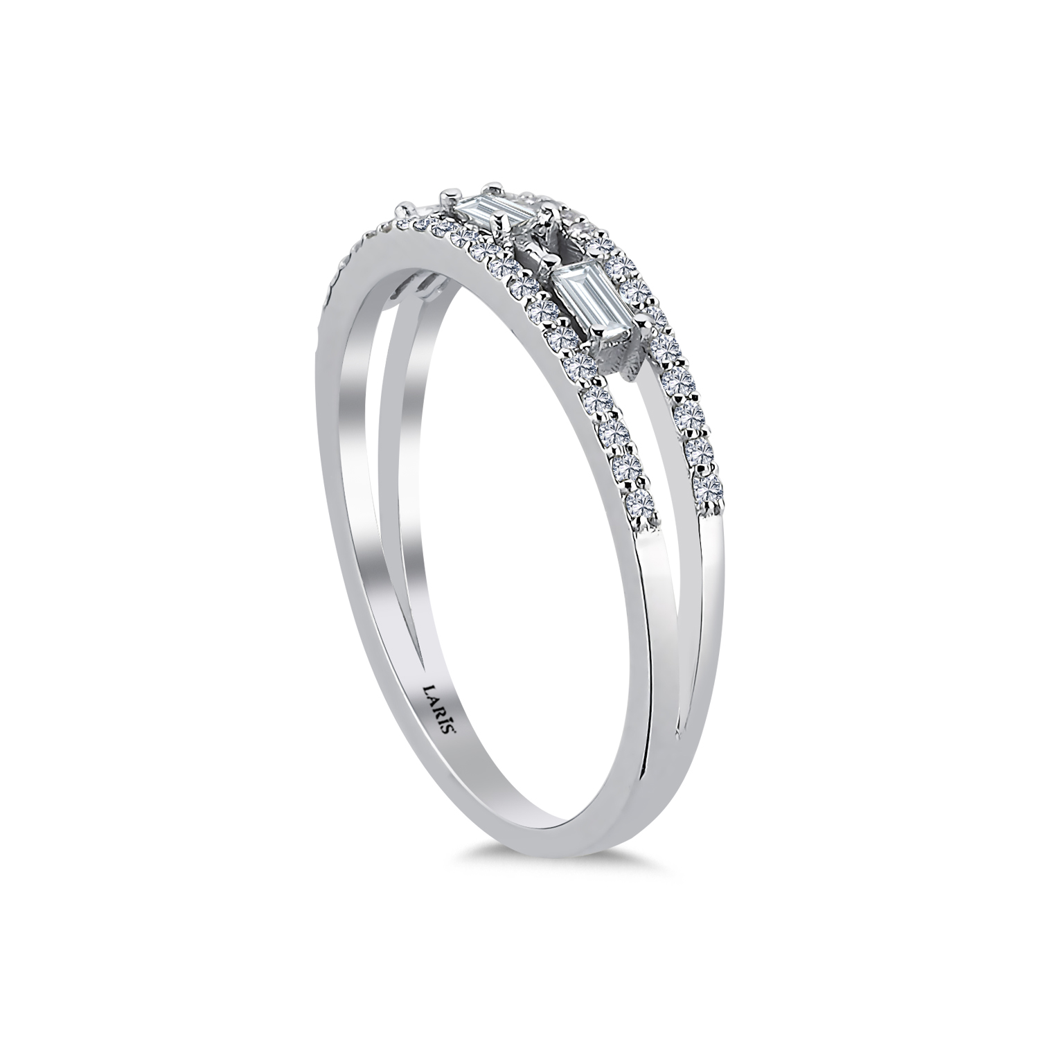 Özel Tasarım Yüzükler 0,35 Karat Pırlanta Baget Eternel Yüzük