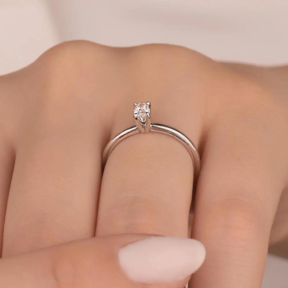 0.40 Karat Oval Kesim Pırlanta Tiffany Forever Tektaş Yüzük