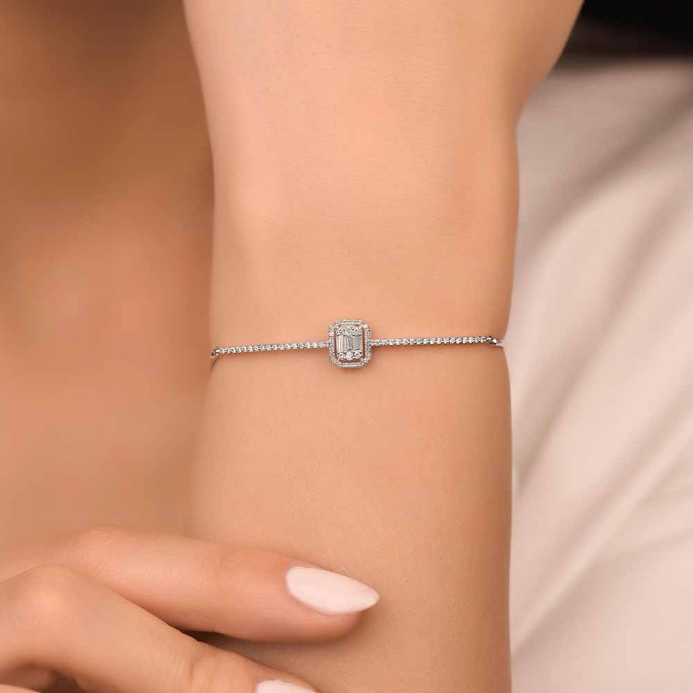 0,40 Karat Pırlanta Baget Kelepçe Bileklik