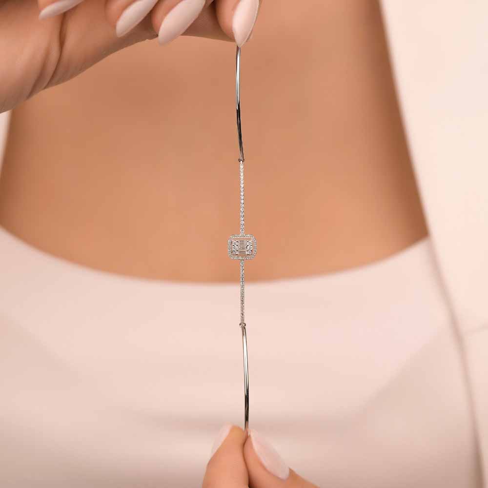 0,40 Karat Pırlanta Baget Kelepçe Bileklik