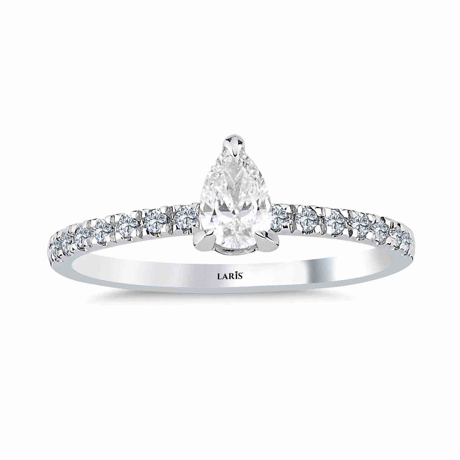 0.40 Karat Pırlanta Damla Tektaş Yüzük