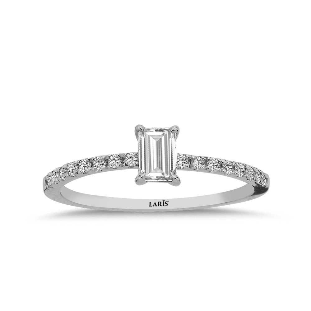 0,40 Karat Pırlanta Emerald Tektaş Yüzük