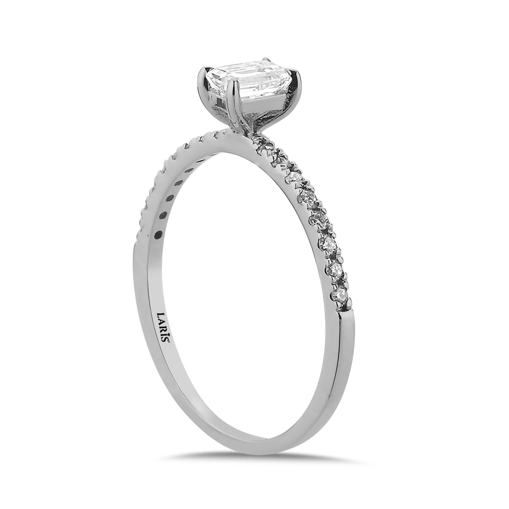 0,40 Karat Pırlanta Emerald Tektaş Yüzük