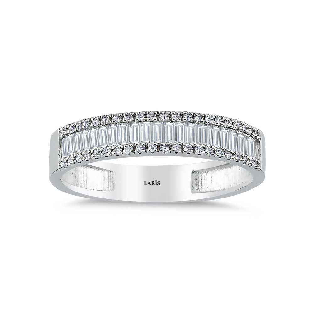 0,40 Karat Pırlanta Özel Tasarım Baget Yarımtur Yüzük