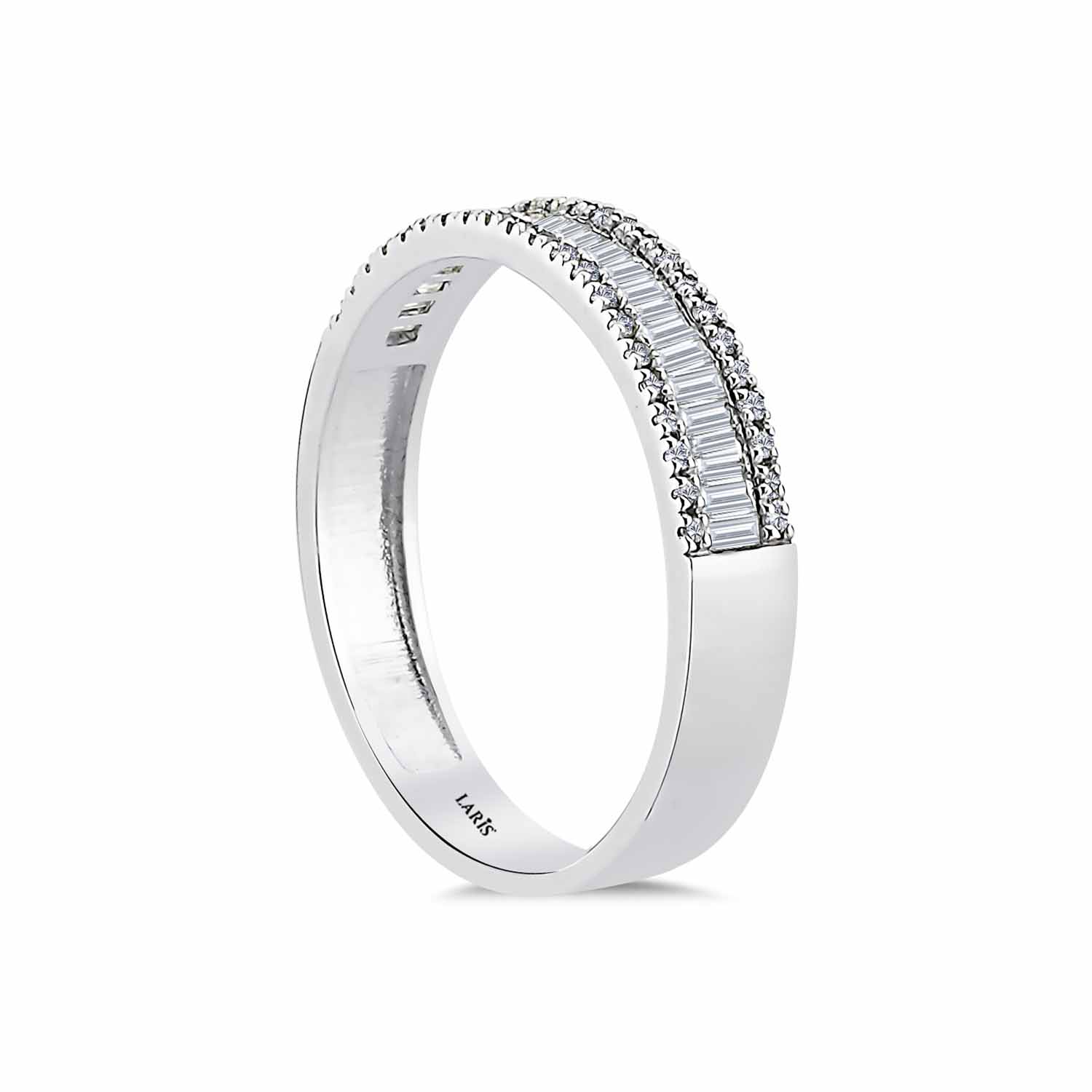 0,40 Karat Pırlanta Özel Tasarım Baget Yarımtur Yüzük