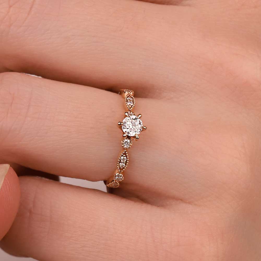 Vintage Yüzükler 0,40 Karat Pırlanta Özel Tasarım Vintage Yüzük