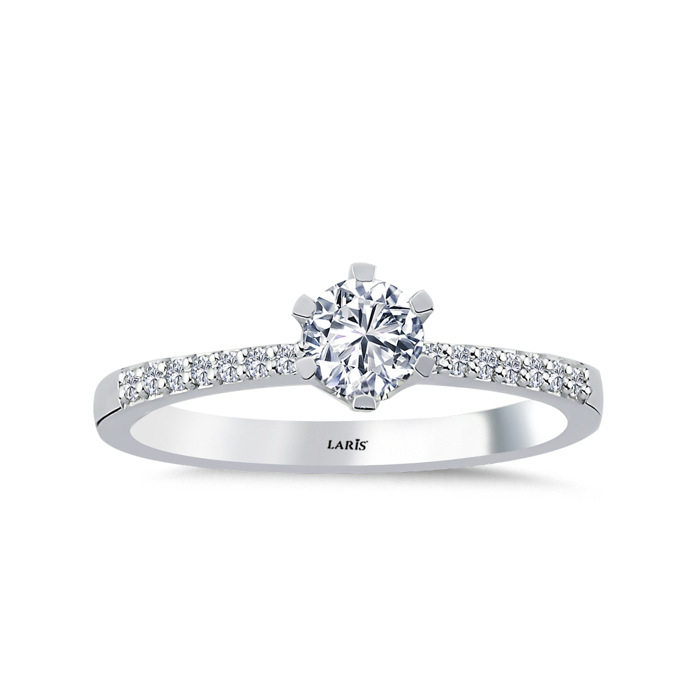 0,40 Karat Pırlanta Tiffany Kolları Taşlı Tektaş Yüzük