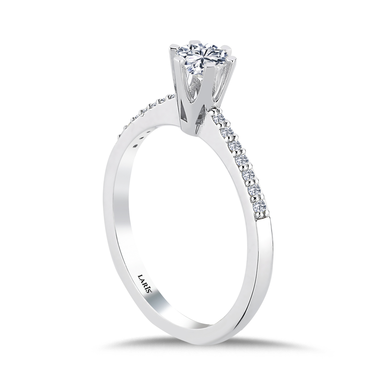 0,40 Karat Pırlanta Tiffany Kolları Taşlı Tektaş Yüzük