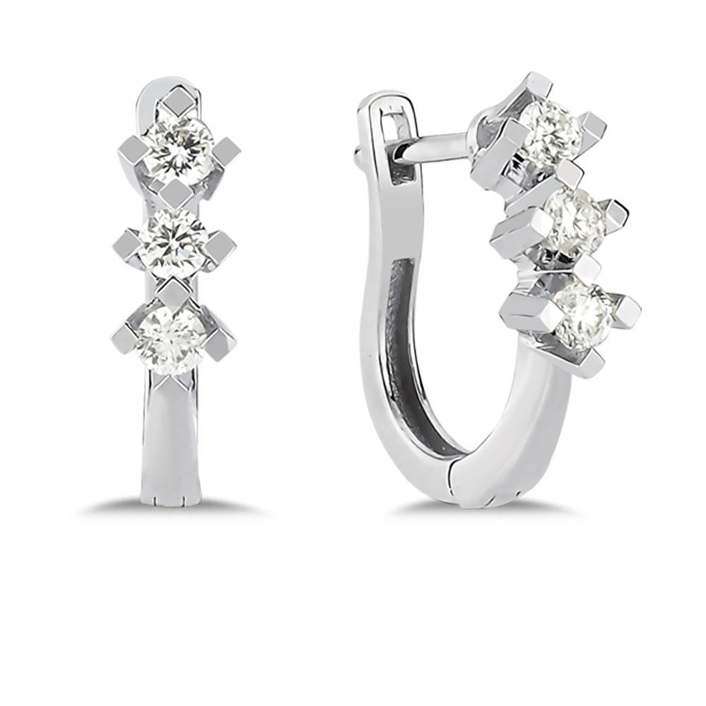 0.40 Karat Pırlanta Tria Küpe