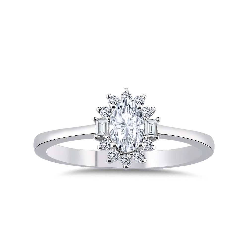 0,42 Karat Pırlanta Oval Kesim Tektaş