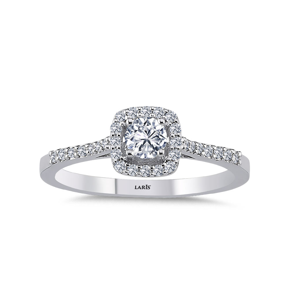 0,45 Karat Pırlanta Halo Tektaş Yüzük