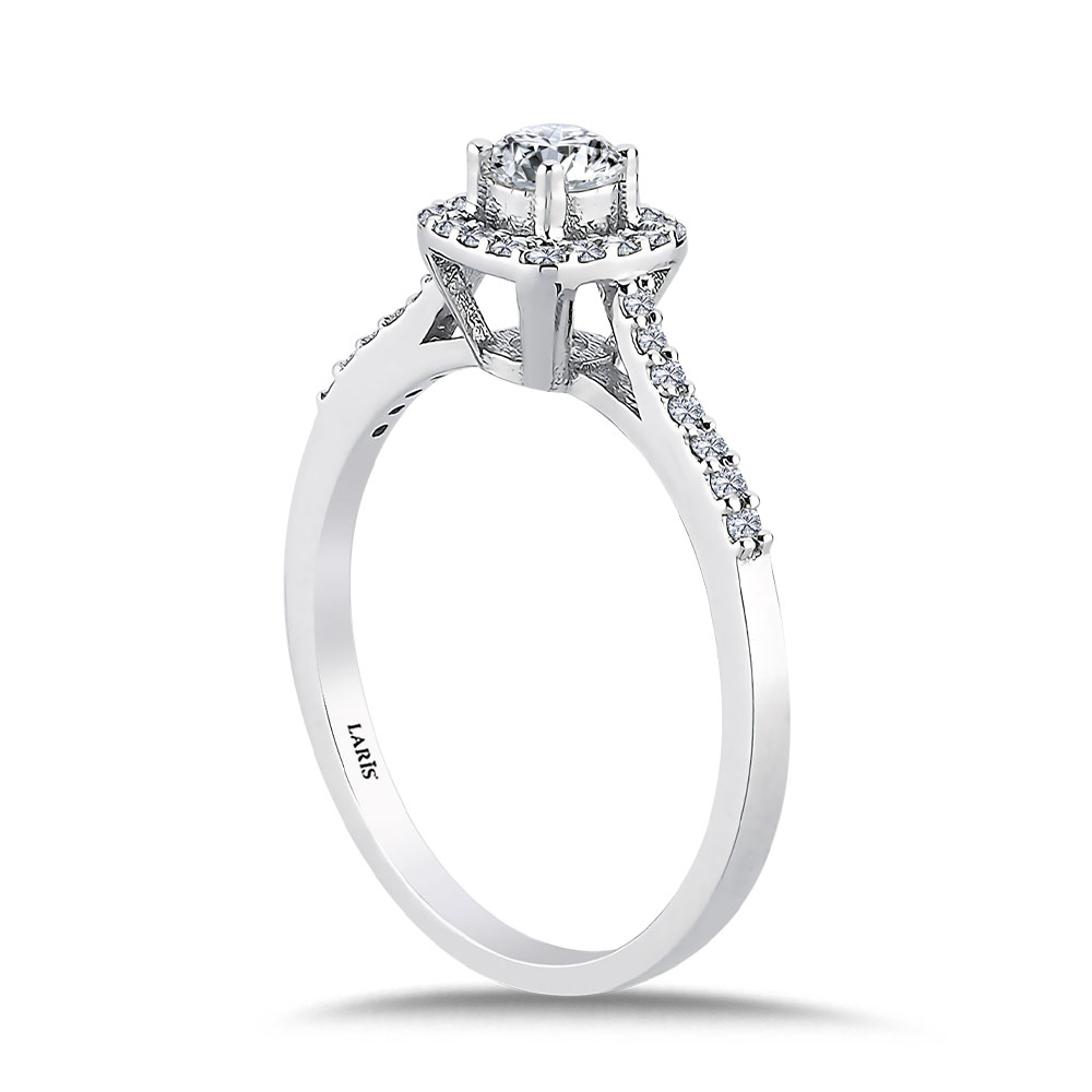 0,45 Karat Pırlanta Halo Tektaş Yüzük