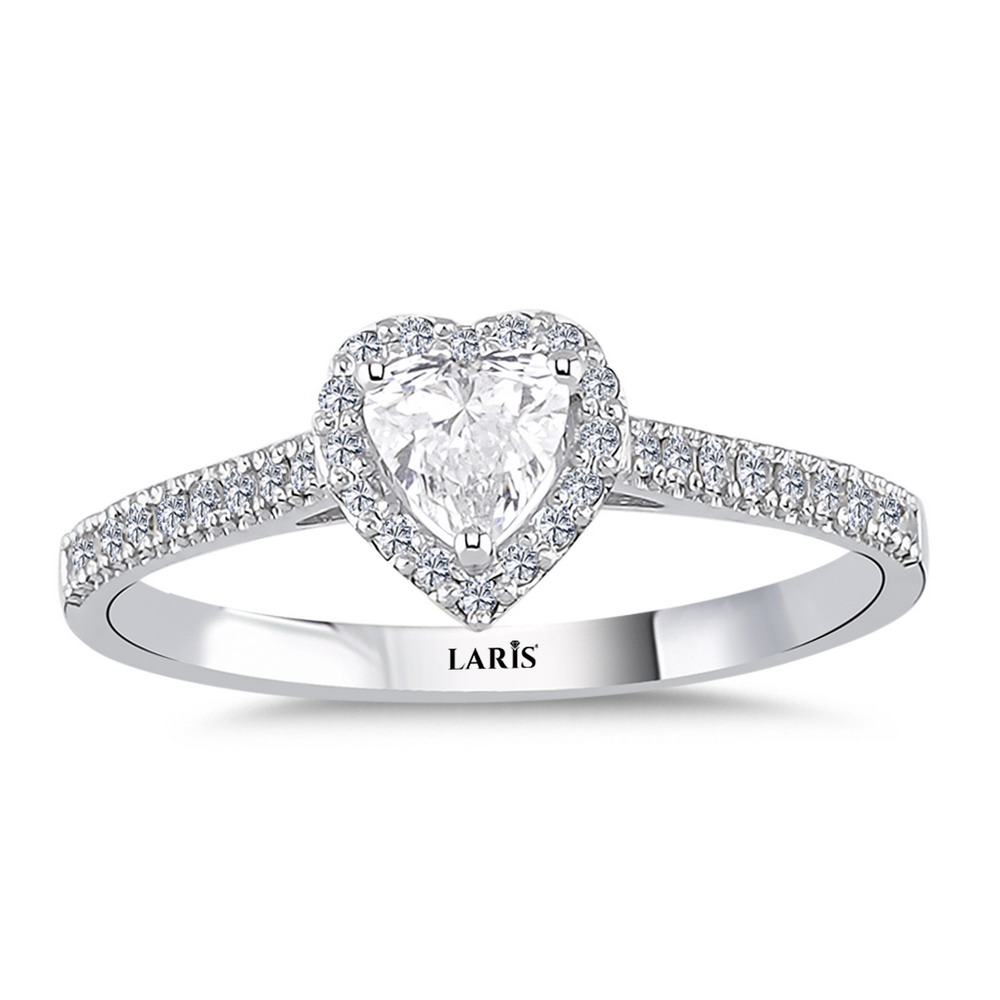 0,45 Karat Pırlanta Kalp Kesim Özel Tasarım Fantezi Tektaş Yüzük