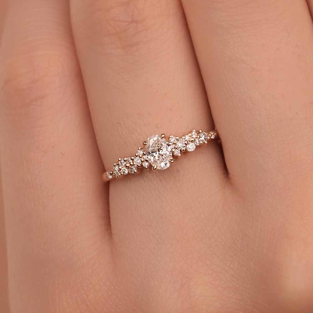 0,45 Karat Pırlanta Oval Vintage Yüzük