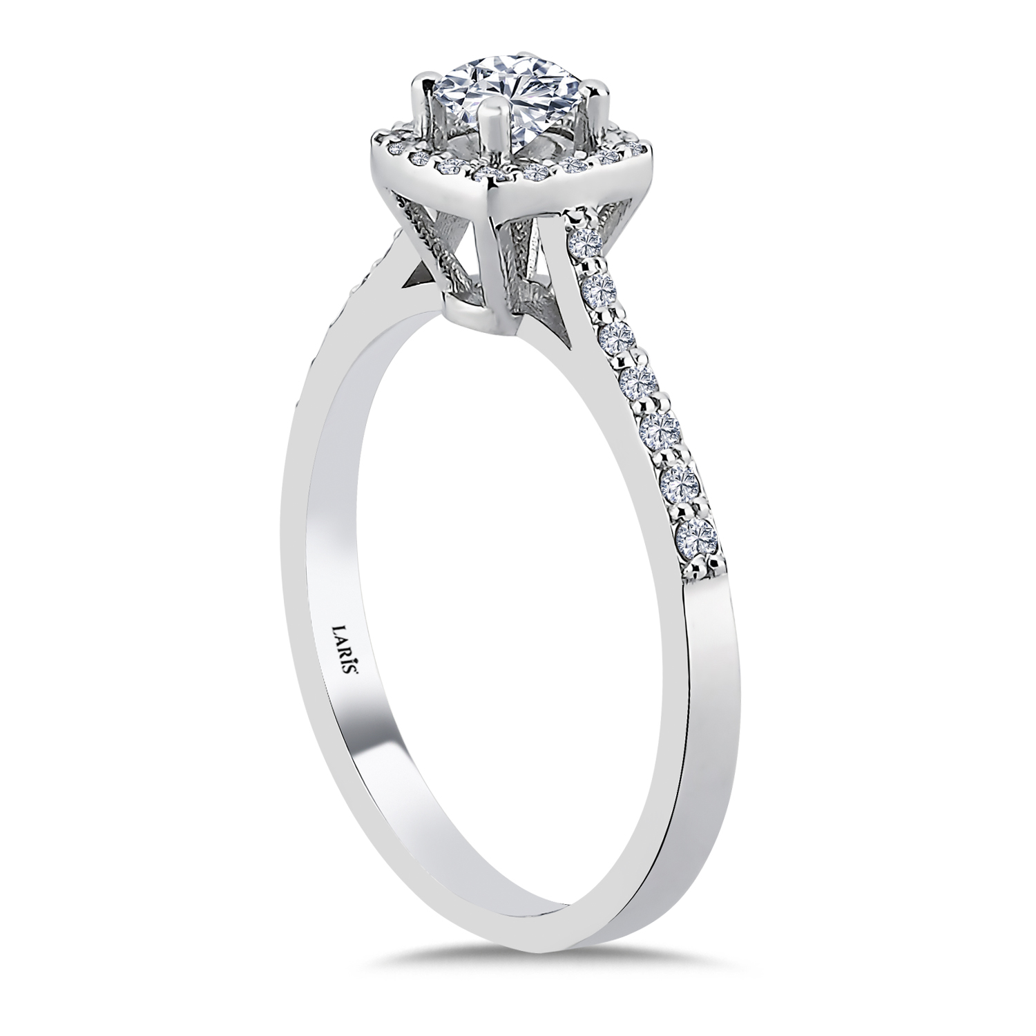 0.45 Karat Pırlanta Özel Tasarım Halo Tektaş Yüzük