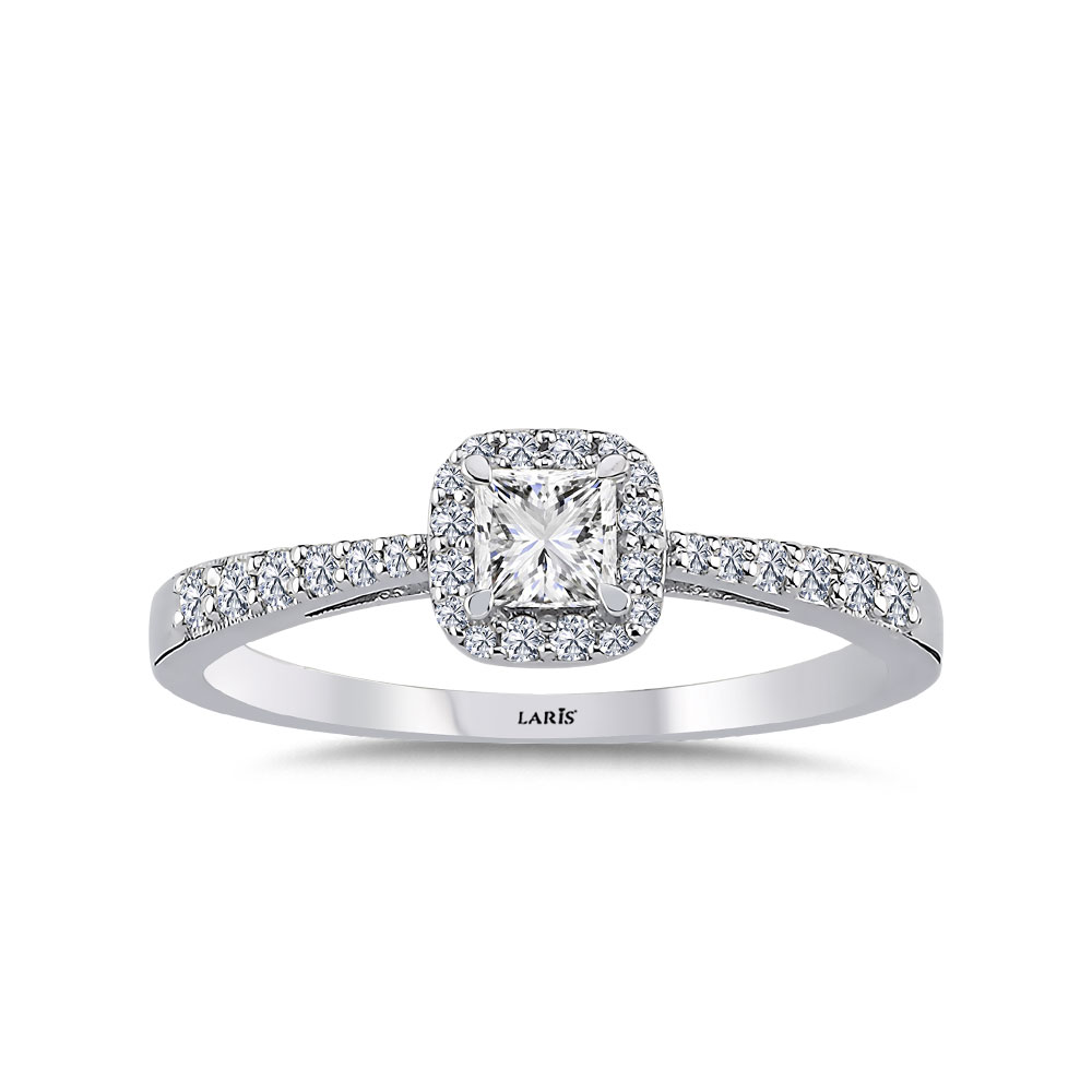 0,45 Karat Pırlanta Prenses Kesim Tektaş