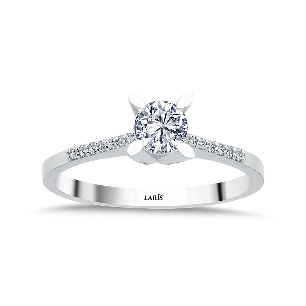 0,47 Karat Kolları Taşlı Serene Pırlanta Yüzük