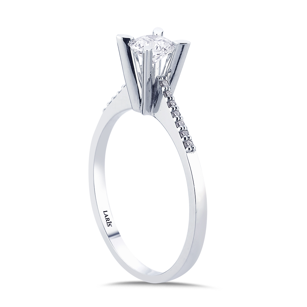 0,47 Karat Kolları Taşlı Serene Pırlanta Yüzük