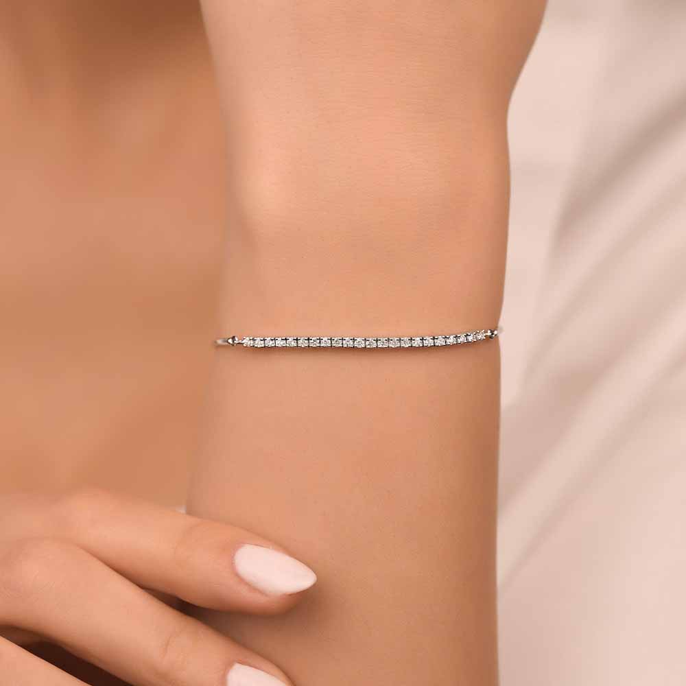 0,50 Karat Pırlanta Su Yolu Kelepçe Bileklik