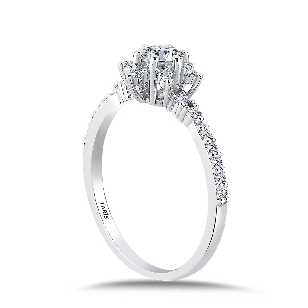 Özel Tasarım Yüzükler 0,55 Karat Pırlanta Lotus Tektas Yüzük