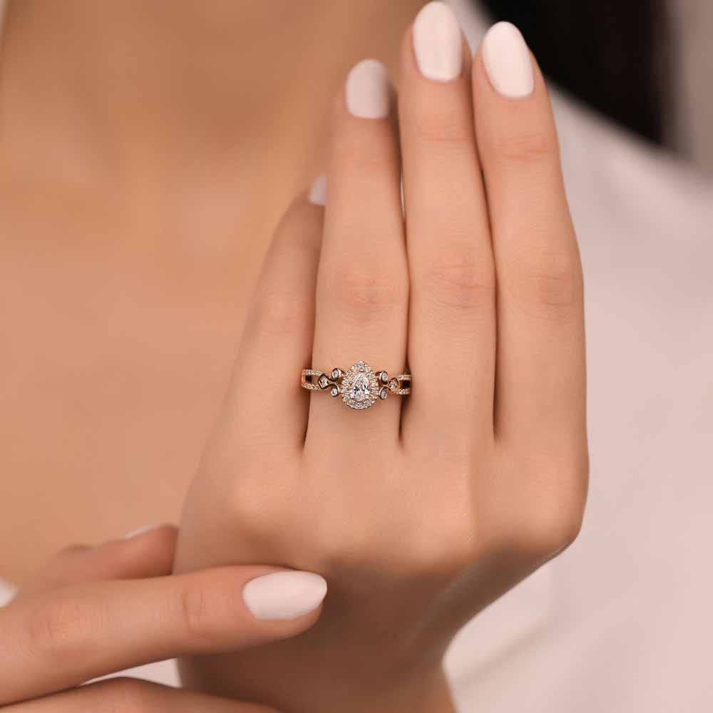 0,57 ct. Damla Pırlanta Vintage Yüzük