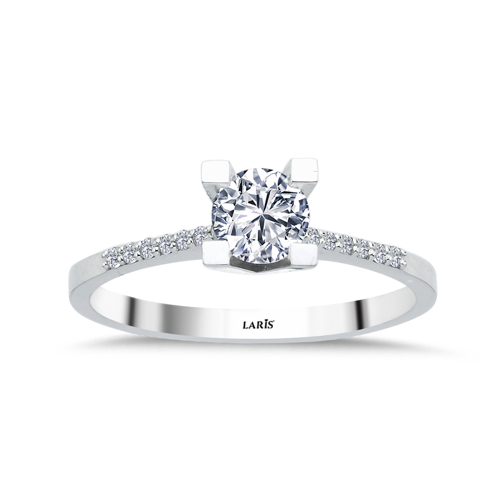 Özel Tasarım Yüzükler 0,57 Karat Kolları Taşlı Stellar Pırlanta Yüzük