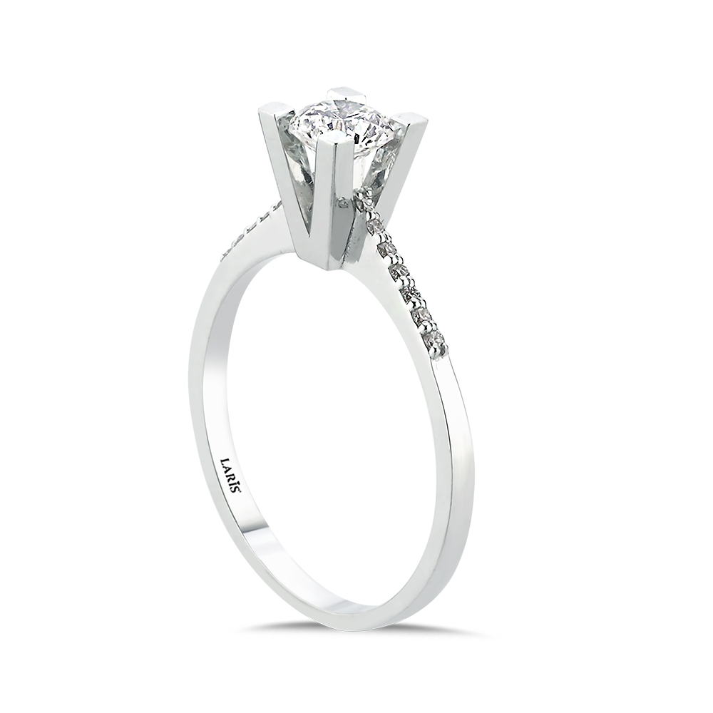 Özel Tasarım Yüzükler 0,57 Karat Kolları Taşlı Stellar Pırlanta Yüzük