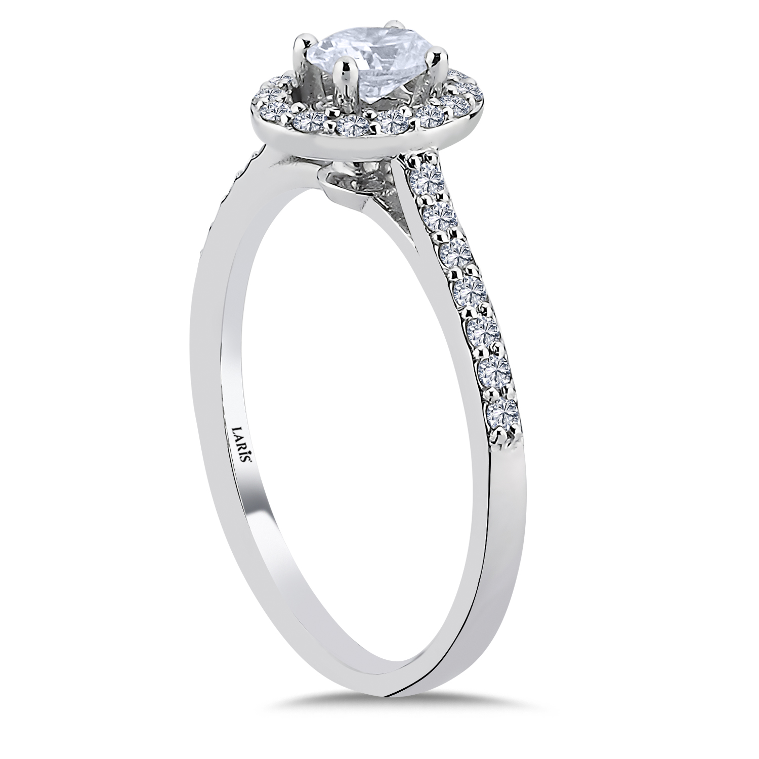 0,64 Karat Pırlanta Özel Tasarım Oval Halo Tektaş Yüzük