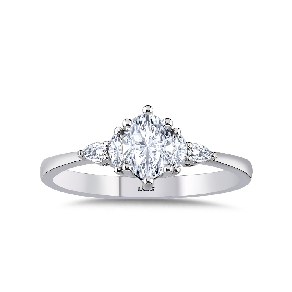 Özel Tasarım Yüzükler 0,65 Karat Pırlanta Oval Kesim Tektas Yüzük