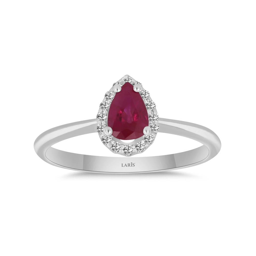 0,68 Karat Pırlanta Damla Kesim Stern Yakut Yüzük