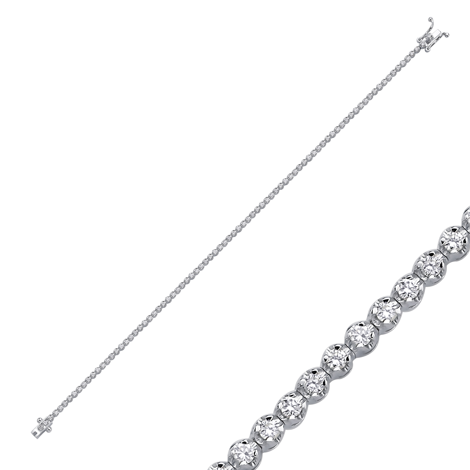 0,93 Karat Pırlanta Su Yolu Bileklik