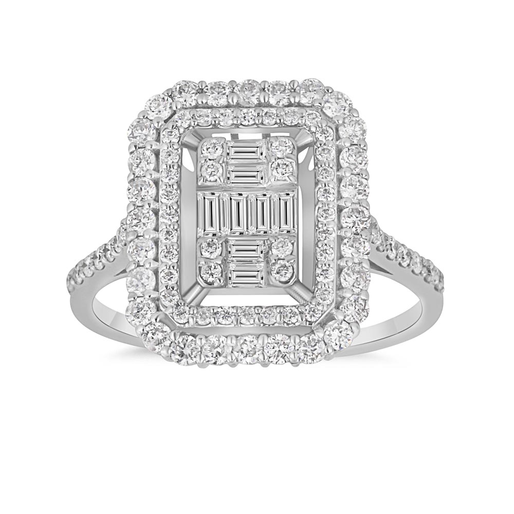 1,04 Karat Pırlanta Özel Tasarım Mega Baget Yüzük