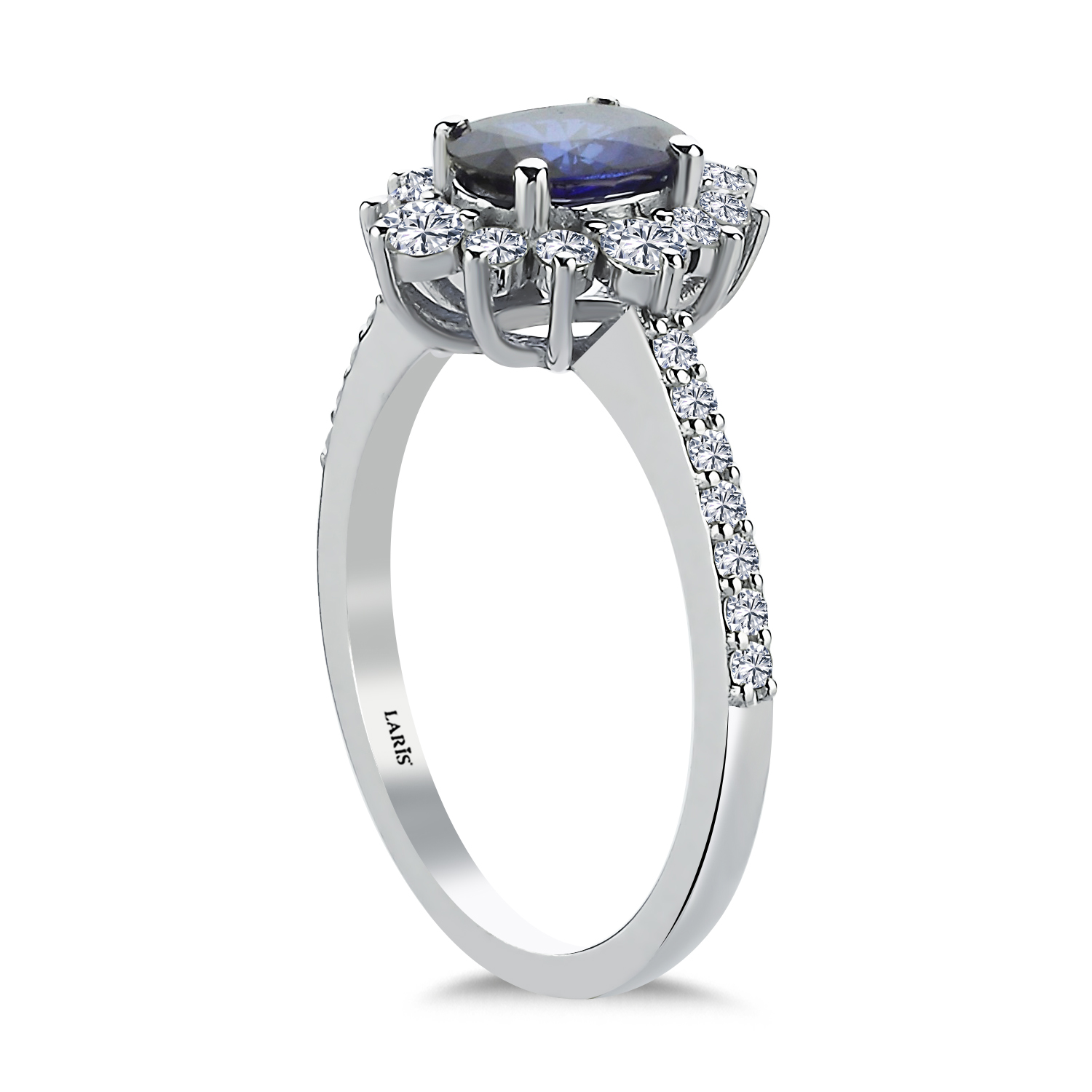 1,41 Karat Pırlanta Royale Tasarım Safir Anturaj Yüzük