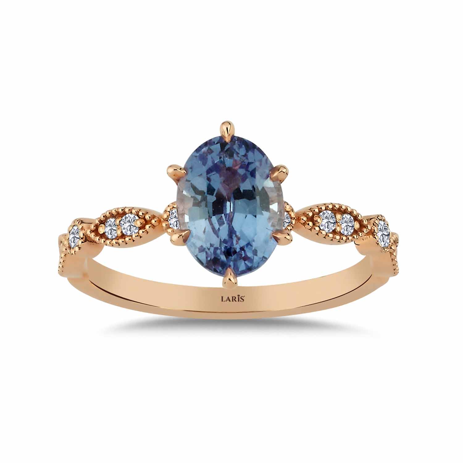 2,10 Karat Pırlantalı Safir Vintage Yüzük