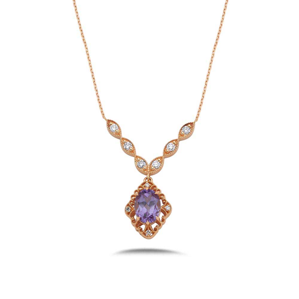 Pırlantalı Vintage Alexandrite Hediyelik Kolye 