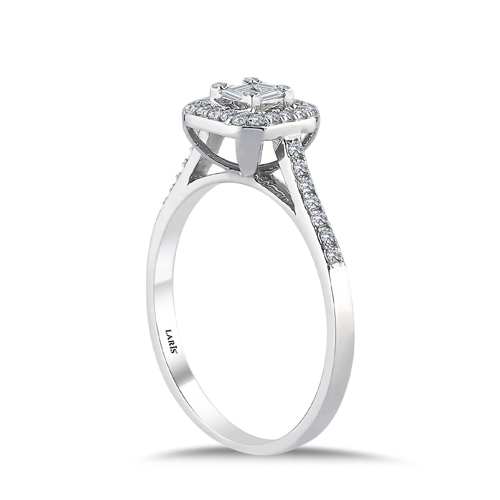 Baget Yüzükler 0,30 Karat Pırlanta Baget Yüzük