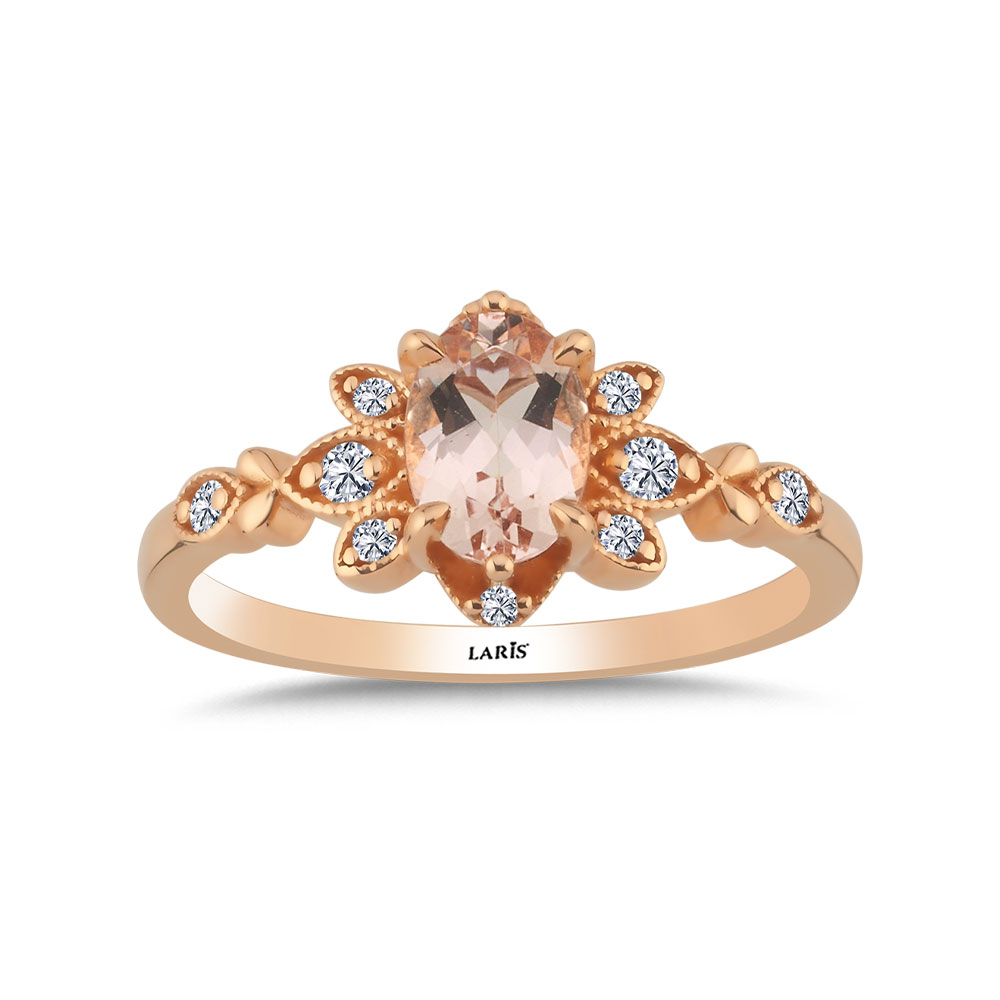 0,78 Karat Pırlanta Ve Morganite Yüzük