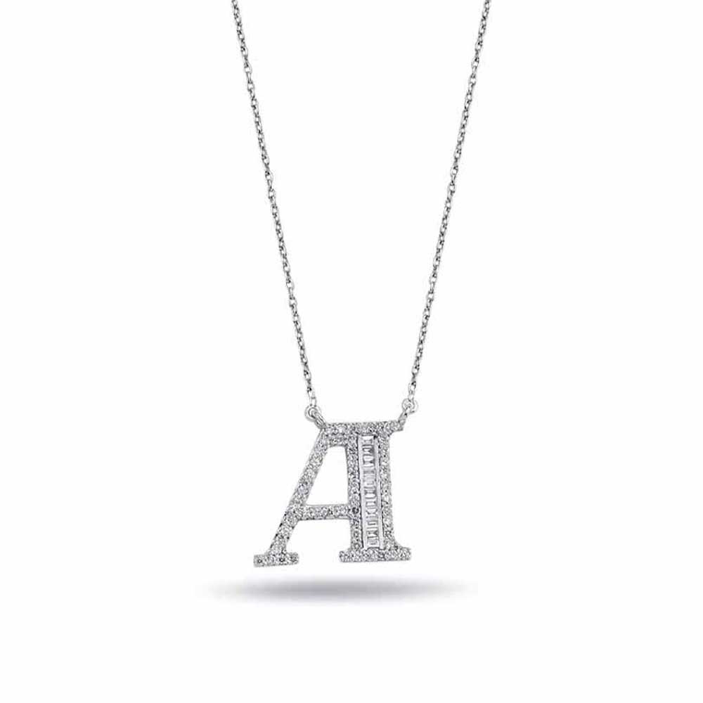 0,41 Karat Pırlanta Özel Tasarım A Harfi Kolye